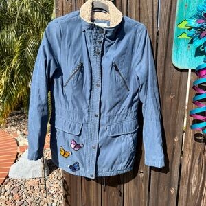 Nautica Blue Utility Jacket with Butterfly Details